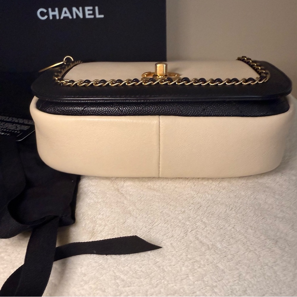 Chanel Lovely Chains Small Flap Bag Beige and Black - Picture 5 of 16